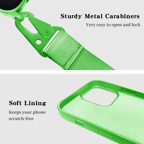 Vista 104 de Funda compatible con iPhone 8 Plus, iPhone 7 Plus/6 Plus/6S Plus con cordón, funda cruzada para iPhone con correa ajustable de silicona para iPhone