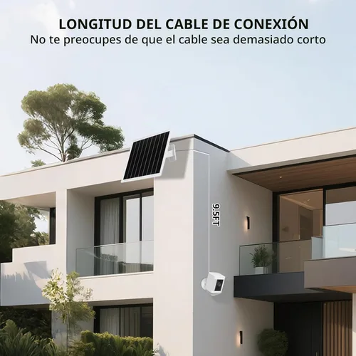 Vista 5 de Panel solar de 8W para cámaras de seguridad recargables de anillo/Eufy/Wyze