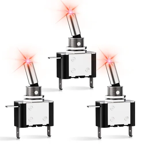 Vista 11 de Nilight Interruptor de Palanca de Polaridad Inversa de 4 Pines 2PCS Interruptores Basculantes Momentáneos de 12V 30A Encendido Apagado Encendido