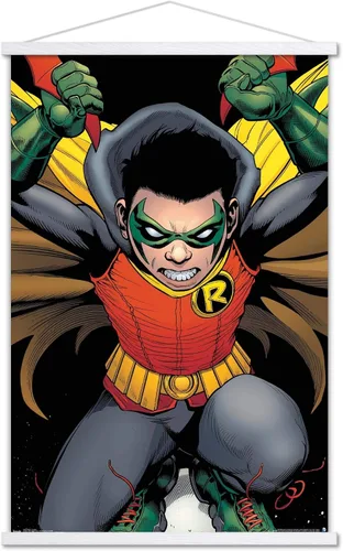 Vista 19 de Trends International DC Comics - Póster de pared de Robin - Damian Wayne, 14.725 x 22.375 pulgadas, versión enmarcada de madera de granero Versión