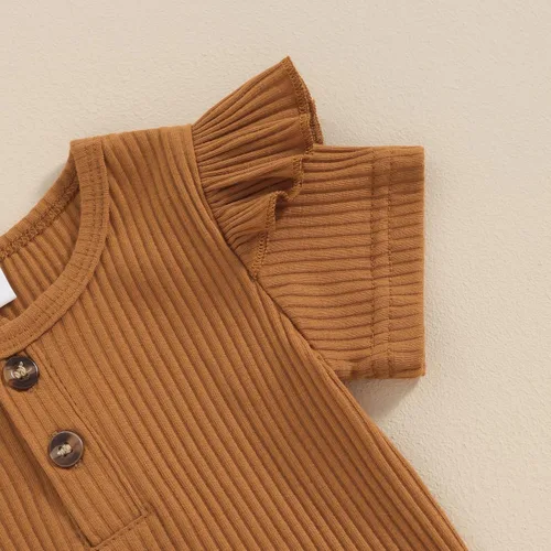 Vista 48 de Sejardin Ropa de verano para bebé y niña, recién nacida, manga corta, con letras, mameluco elástico con diadema