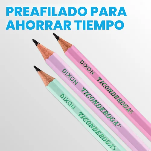 Vista 6 de Ticonderoga® Lápices pastel, 2 suaves, colores surtidos, paquete de 10 lápices