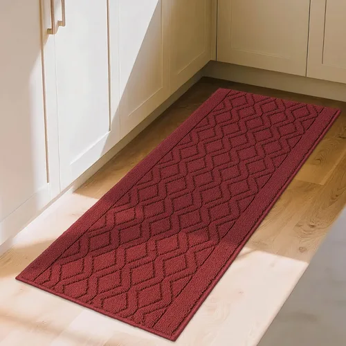 Vista 40 de COSY HOMEER Tapete de cocina antideslizantes, absorbentes para el piso, alfombra de cocina lavable, tapete de pie para fregadero, alfombra de Beige