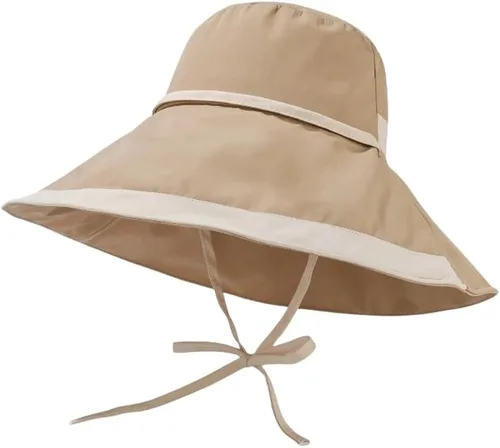 Vista 2 de Sombrero de sol UPF 50+ para mujer, de ala ancha, plegable y transpirable, para pesca, playa, senderismo, viajes al aire libre