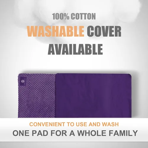 Vista 4 de Almohadilla térmica ancha para microondas con funda lavable de 9.5 x 16 pulgadas, almohadilla caliente para microondas para cuello, hombros