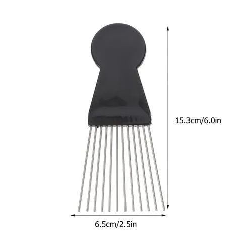 Vista 2 de KALLORY Peine desenredante 2 piezas para herramientas de trenza de metal para mujeres y hombres, peluca de salón y peines desenredar peine africano
