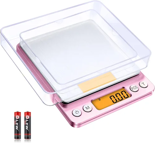 Vista 9 de Diyife Báscula digital de cocina de 17.64 oz/0.00 oz, báscula de alimentos para cocinar de alta precisión, báscula de mini gramos con pantalla LCD