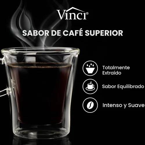 Vista 2 de VINCI RDT Elite - Cafetera giratoria con cabezal rociador Cafetera programable de 12 tazas con función Bloom y tecnología de dispersión rotativa