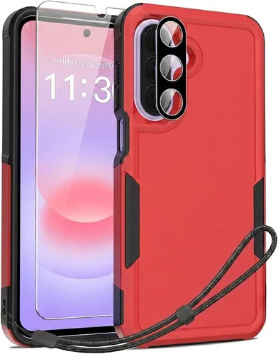 Vista 34 de Jeylly Compatible con Samsung Galaxy A22 5G Funda, Funda Samsung A22 5G con 2pcs protectores de pantalla de vidrio templado