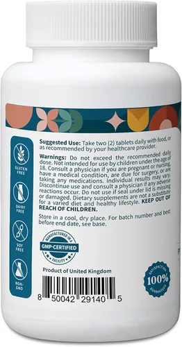 Vista 2 de Pattern Wellness Complejo de glucosamina condroitina – 60 tabletas MSM y ácido hialurónico: apoya la salud de las articulaciones, cartílagos