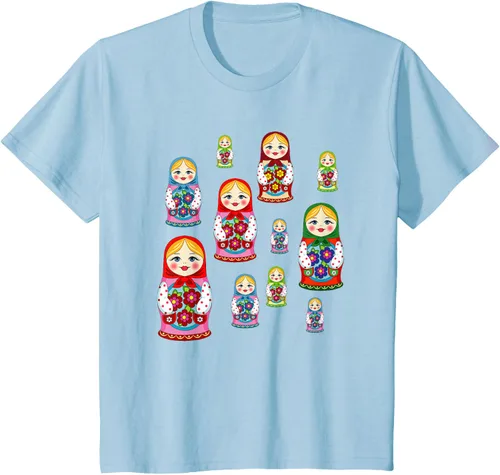 Vista 11 de Rusia - Camiseta de juguete retro para niños, diseño de muñecas rusas