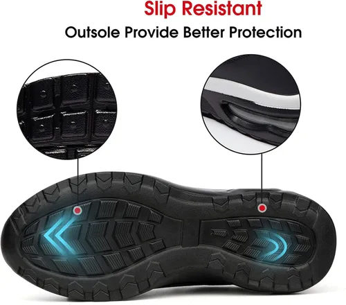 Vista 4 de Tinefiy Steel Toe Shoes for Women Lightweight Safety Shoes Air Cushion Comfortable Slip Resistant Indestructible Womens Puncture Proof Work Sneakers