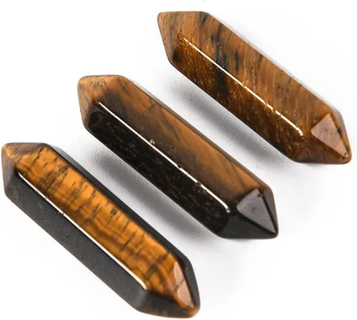 Vista 6 de YGLINE Juego de varitas de cristales curativos, piedras preciosas de cristal Reiki, piedra de chakra, prisma facetado puntiagudo, terapia
