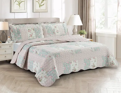 Vista 39 de Brilliant Sunshine Juego de edredón clásico de 2 piezas con 1 funda, reversible, suave y ligera, para todas las estaciones, individual, beige