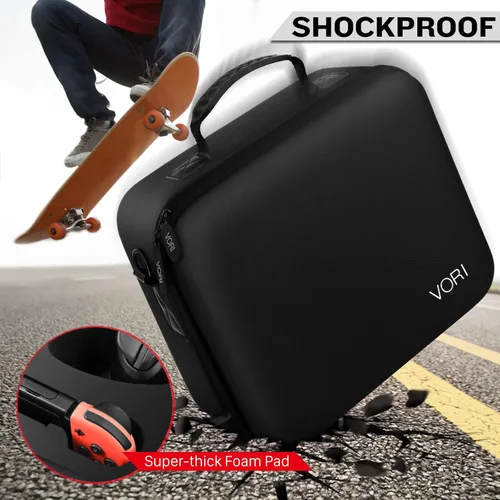 Vista 7 de VORI Funda de transporte para Nintendo SwitchSwitch modelo OLED 2021 funda protectora de almacenamiento de viaje duro con asa y correa de hombro