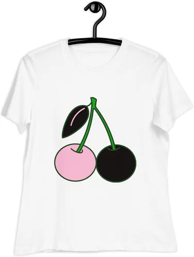 Vista 4 de Sweet & Sassy Camiseta relajada de cereza negra y rosa