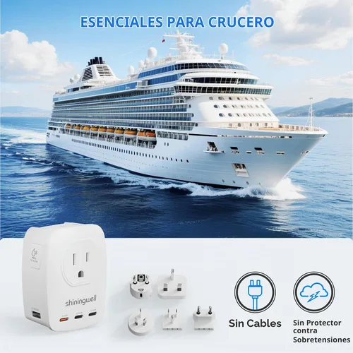 Vista 9 de Adaptador universal del viaje de 45W GaN, adaptador de corriente