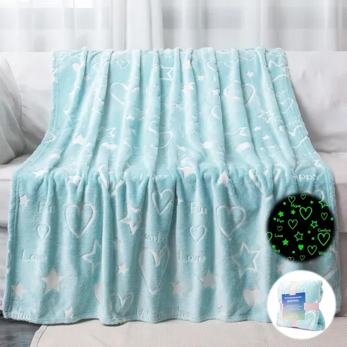 Vista 16 de LIFEYJ Manta que brilla en la oscuridad, regalos de unicornios para niñas, manta suave de 3, 4, 5, 6, 7, 8, 9, 10 años, juguetes para niñas de 6 a 8