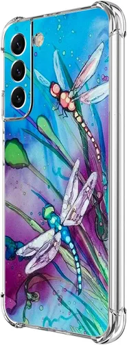 Vista 10 de Funda para Galaxy S22 Plus, protección contra caídas de rosas y mariposas azules, a prueba de golpes, de cuerpo completo, resistente a los arañazos