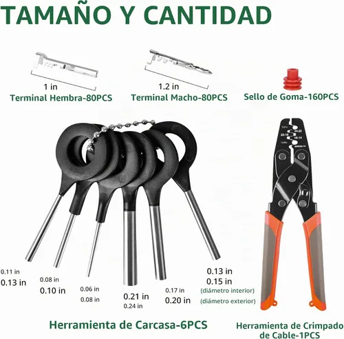 Vista 3 de 367 piezas 20 kits de conectores eléctricos automotrices impermeables 1/2/3/4/6 pines macho y hembra 22-14AWG arnés de cables conector de bujía