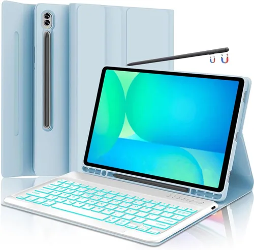 Vista 35 de Funda para teclado para Samsung Galaxy Tab S6 Lite de 10.4 pulgadas 2024 2022/2020 SM-P610/P613/P615/P619, funda para teclado Bluetooth inalámbrico