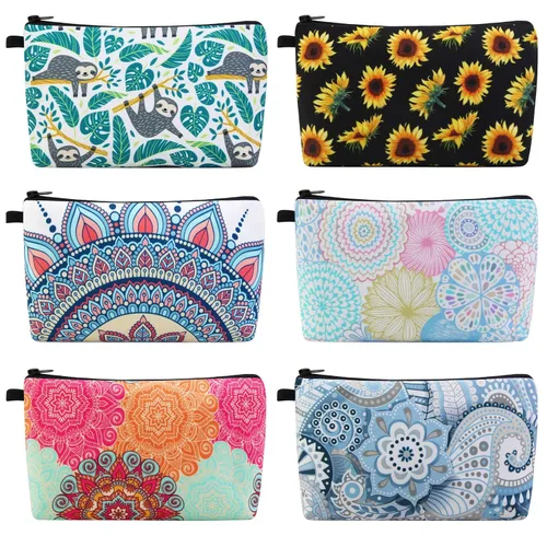 Vista 9 de MAGEFY Bolsa de maquillaje Bolsa de cosméticos, 2 paquetes azul, Lindo