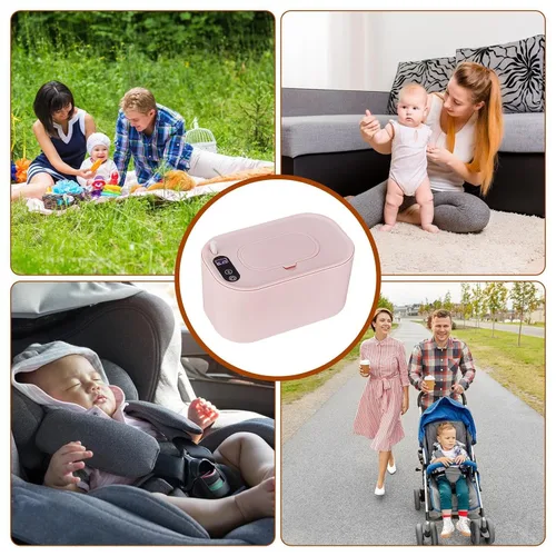 Vista 4 de Calentador de toallitas USB, calentador de toallitas portátil con bloqueo de humedad, dispensador de toallitas USB Calentador de toallitas