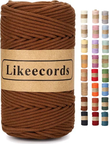 Vista 11 de Cordón de algodón trenzado de 0.11 pulgadas x 109 yardas, cuerda de algodón para macramé natural, estilo bohemio, para colgar plantas hechas a mano