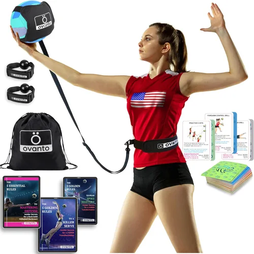 Vista 14 de OVANTO Volleyball Training Equipment Aid – Adjustable Practice Volleyball Kit