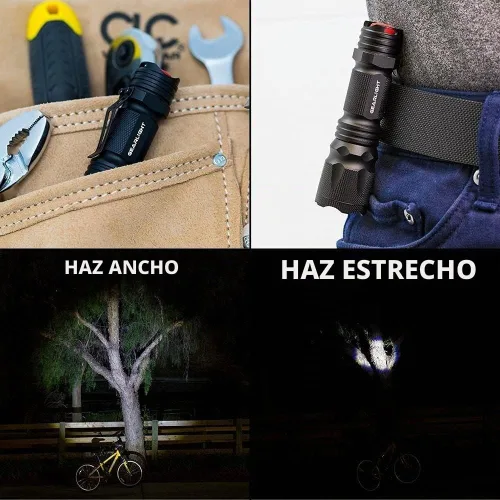 Vista 3 de GearLight Mini linterna LED M3 - 2 linternas tácticas brillantes y pequeñas con lúmenes altos y clip de bolsillo para campamento, uso al aire libre