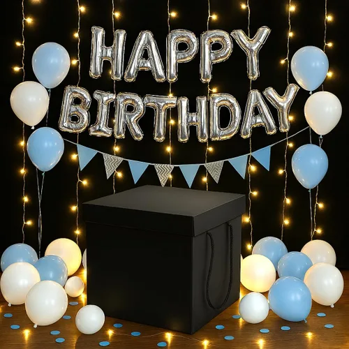 Vista 6 de Caja de regalo extragrande con tapas y asa, caja de regalo plegable negra de 12.6 pulgadas para cumpleaños, fiestas, duchas, día de San Valentín