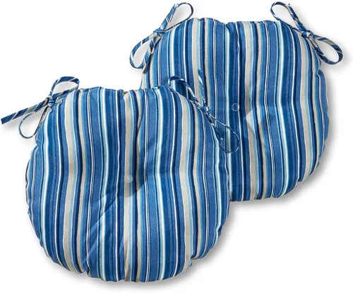 Vista 63 de Greendale Home Fashions Cojín redondo para asiento bistro de 15 pulgadas, 2 unidades (paquete de 1), Adobe Stripe