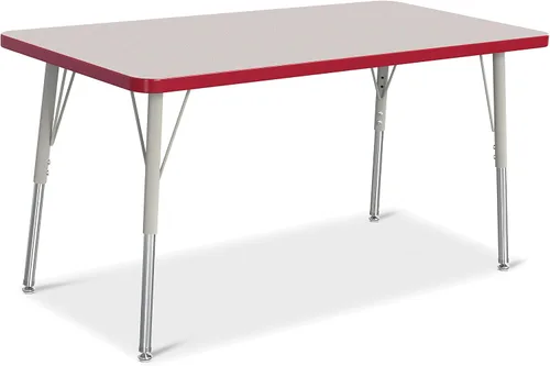 Vista 19 de Berries Mesa rectangular para actividades, altura A, Gris/Negro/Negro, 1