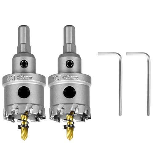 Vista 9 de SALI Kit de sierra perforadora TCT de 1 pulgada (1.024 in) con punta de carburo de tungsteno con broca piloto chapada en titanio para metal, acero