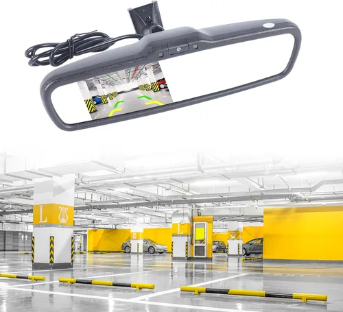 Vista 9 de Monitor de coche 4.3 pulgadas LCD espejo retrovisor de respaldo cámara reversa visión nocturna kit negro