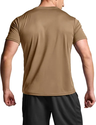Vista 2 de TSLA Paquete de 1 o 2 camisetas de entrenamiento para hombre, camisetas de manga corta que absorben la humedad, camisetas deportivas de manga corta