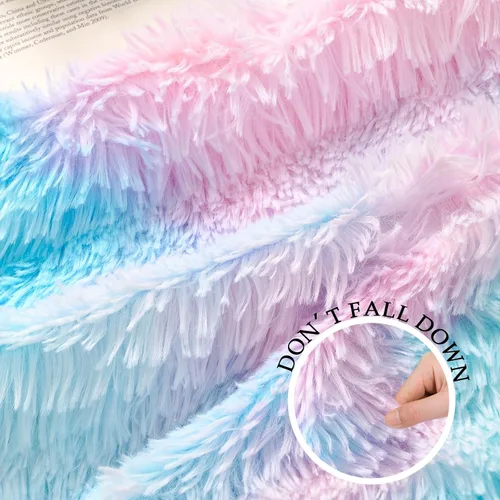 Vista 7 de Exclusivo Mezcla Manta de Cama Mullida de Piel Sintética Tamaño King, Mantas Reversibles Shaggy de Vellón Sherpa Teñido Tie Dye, Mantas Mullidas