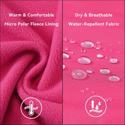 Vista 3 de ATLASLAVA Chaqueta ligera de Softshell con forro polar para mujer, cortavientos con capucha para correr, senderismo, Rosa