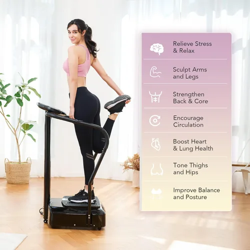 Vista 9 de Plataforma vibratoria de cuerpo entero Pinty 2000 W con reproductor de mp3 (Negro).