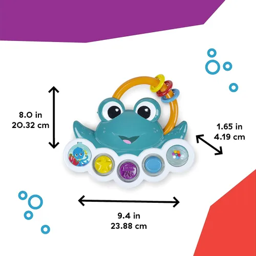 Vista 4 de Baby Einstein Ocean Explorers Neptune's Busy Bubbles - Juguete de actividad sensorial con luces interactivas y música, a partir de 3 meses Burbujas