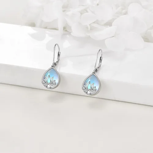 Vista 2 de Pendientes de plata de ley 925 colgantes hipoalergénicos para mujeres y niñas Plata de ley