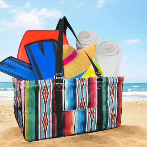 Vista 355 de NGIL Bolsa de comestibles reutilizable extra grande plegable de gran tamaño para comestibles, almacenamiento, picnic, playa, Estampado