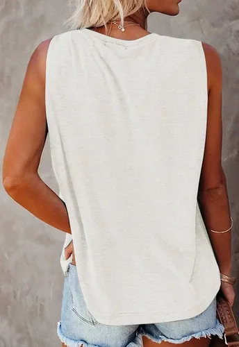 Vista 5 de TECREW Camiseta sin mangas de verano para mujer, cuello redondo, informal, básica