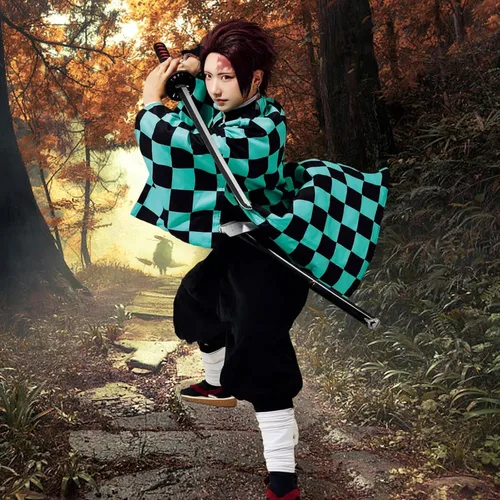 Vista 6 de Kitimi Kamado Anime Cosplay Costume Kimono Outfit, Anime Costume Adult Halloween Costume, Halloween Costume for Women Men