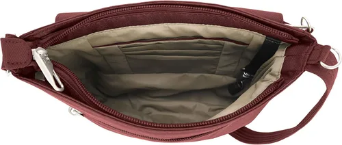 Vista 3 de Travelon - Mini bolsa clásica de hombro antirrobo, Vino), 42459-230