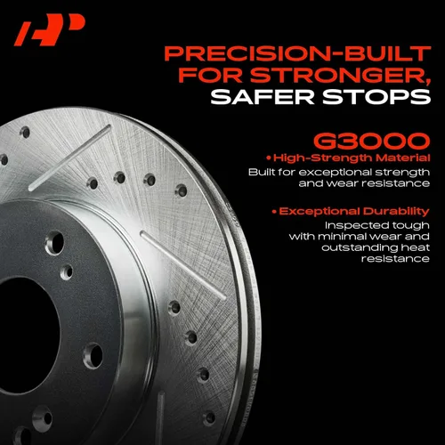 Vista 5 de A-Premium 319.6mm (12.58 pulgadas) Rotores de freno de disco perforados y ranurados delanteros Compatibles con modelos seleccionados de Nissan e