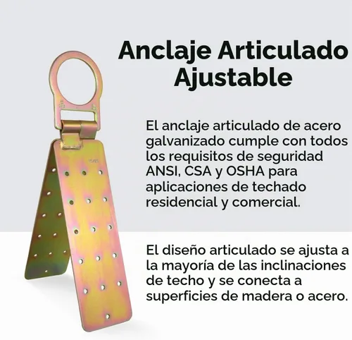 Vista 6 de AFP Kit de Protección contra Caídas para Techadores de 50 Pies, Línea de Vida Vertical Trenzada con Dispositivo de Agarre de Cuerda, 1 Arnés