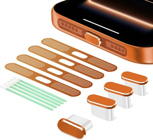 Vista 17 de Tapón Antipolvo USB C, Cubierta de Puerto USB C Tipo C Tapón Cubierta de Puerto de Carga Cubierta Antipolvo de Altavoz, Accesorios para iPhone 17