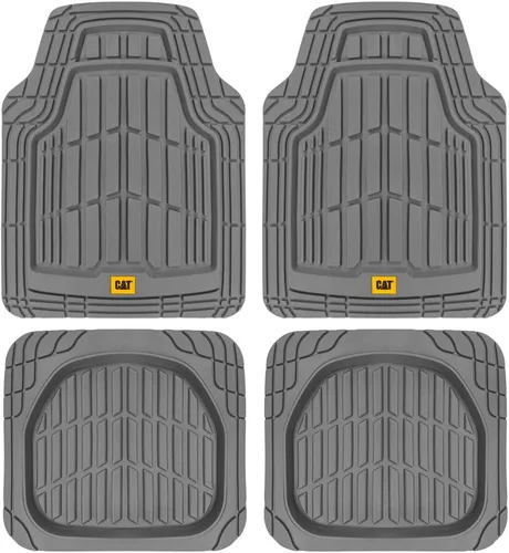 Vista 13 de Cat ToughRide - Tapetes de goma resistentes de 3 piezas para todo el año, para automóvil, camión, camioneta, SUV, color negro, ribete prémium