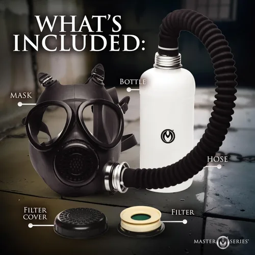 Vista 11 de Master Series Dark Inhaler Gas Mask with Bottle for Beginners, Men, Women, & Couples. One-Way Breathing